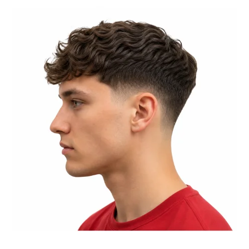 Low taper fade waves haircut with smooth wave pattern and sharp fade