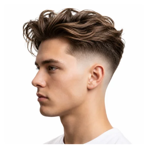 Low taper fade skin fade haircut with shaved sides and sharp detail