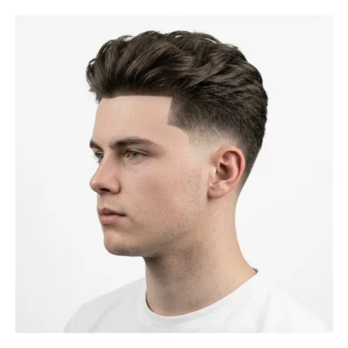 Low taper fade haircut with sharp line up and clean hairline edges