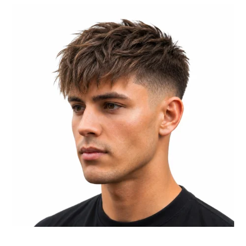 Long textured fringe haircut with extended layered bangs and natural movement for a stylish look