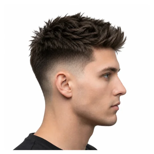 Textured fringe haircut for thick hair, featuring layered volume and a full textured front