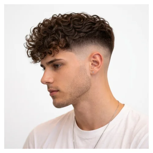 Fluffy textured fringe hairstyle featuring soft layered texture, airy volume on top, and a natural fringe for a youthful contemporary look