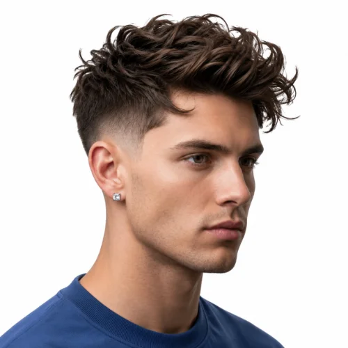 Messy Low Taper Fade French Crop featuring a tousled textured top, natural fringe, and a clean low taper fade for a relaxed modern look.