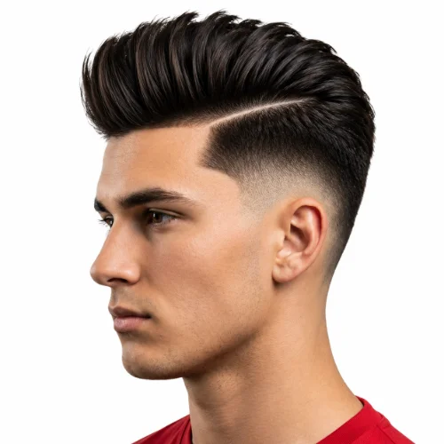 Low Taper Fade French Crop with Hard Part featuring a defined hard part, textured crop, and clean low taper fade for a bold hairstyle.