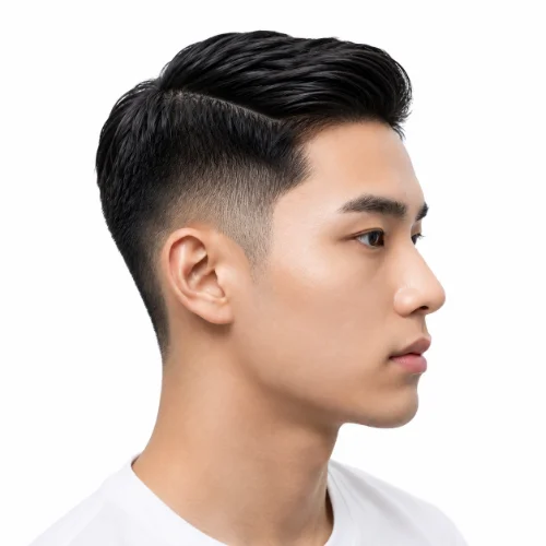 Low Taper Fade Asian Haircuts Comb Over with a modern fade.