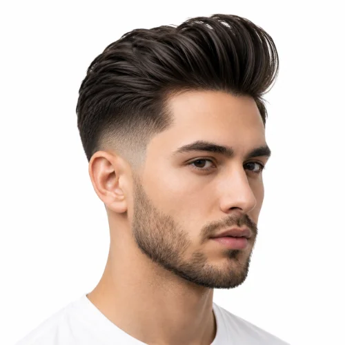 Low Taper Fade Asian Haircuts Quiff with extra volume.