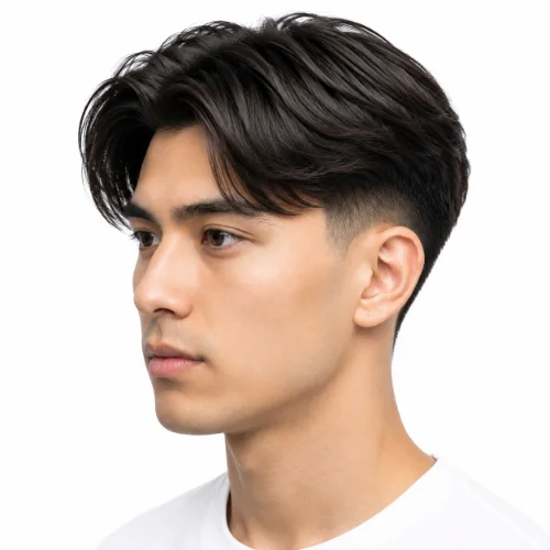 Low Taper Fade Asian Haircuts Two Block Haircut with Korean styling.