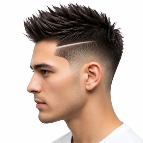 Low Taper Fade Asian Haircuts Spiky Hair with textured spikes.
