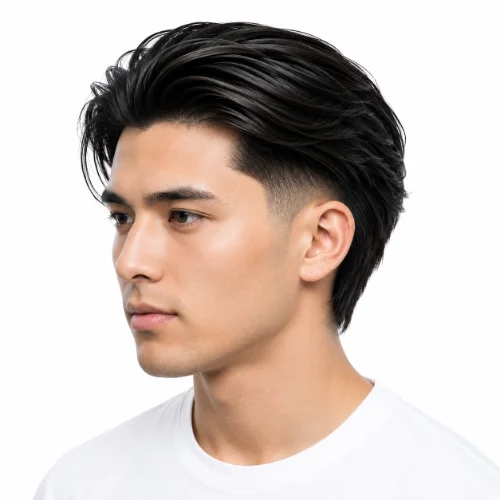 Low Taper Fade Asian Haircuts Long Hair with flowing length.