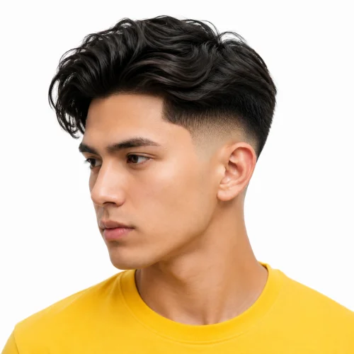 Asian man with a low taper fade and straight hair