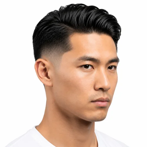 Man with a buzz cut and subtle temple fade