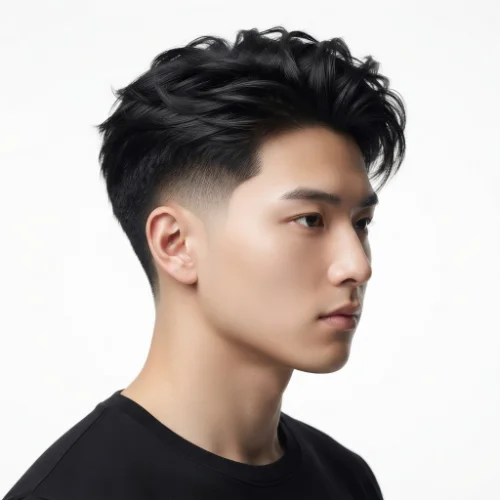 Asian man with a low taper fade quiff hairstyle