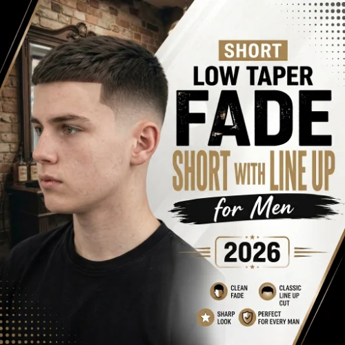 Short low taper fade with a clean line up