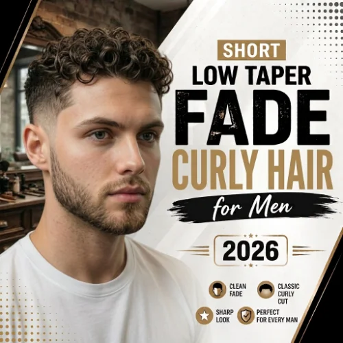 Short low taper fade with curly hair