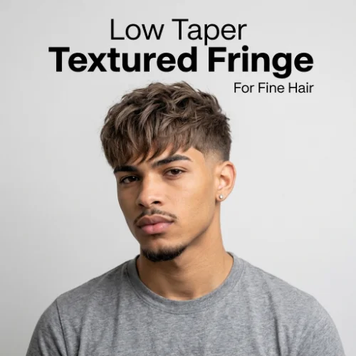 Low taper skin fade quiff haircut for men