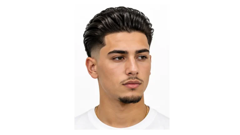 Man with a Low Taper Fade Slick Back hairstyle featuring neatly combed back hair and a clean low taper fade