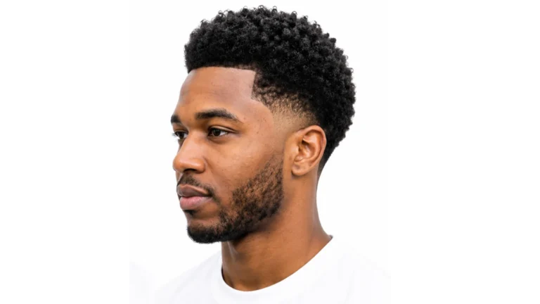 Black man with a Low Taper Fade Black Haircut featuring clean faded sides and a sharp natural hairstyle